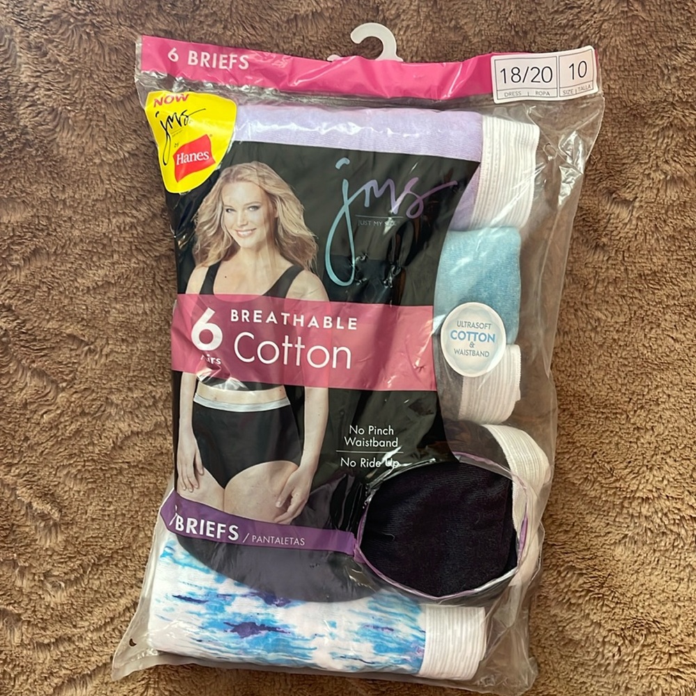 Hanes Just My Size cotton brief panties size 10 panties(dress size 18/20). NWT